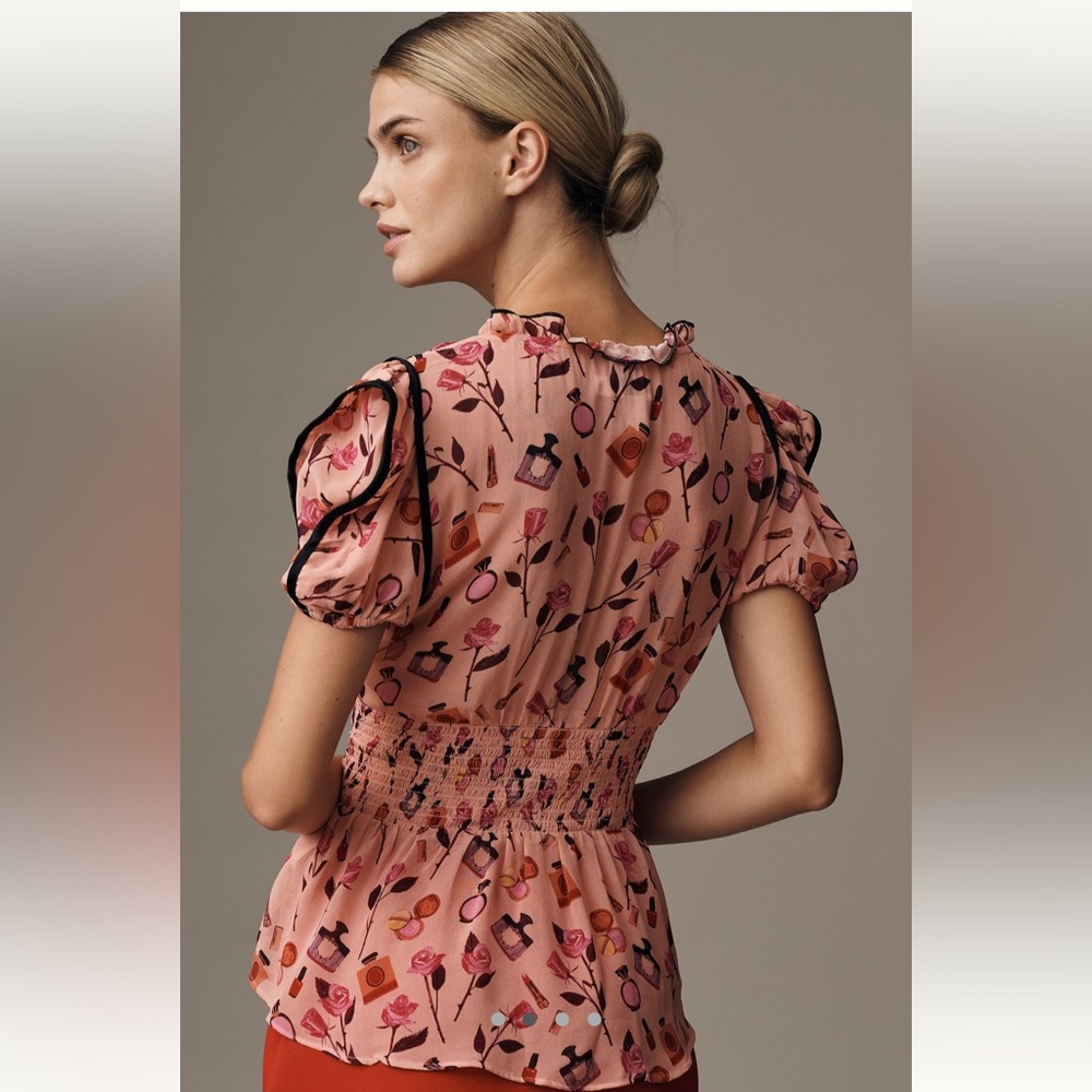 Anisa Makhoul × Maeve V-Neck Puff-
Sleeve Printed Blouse - Picture 2 of 9